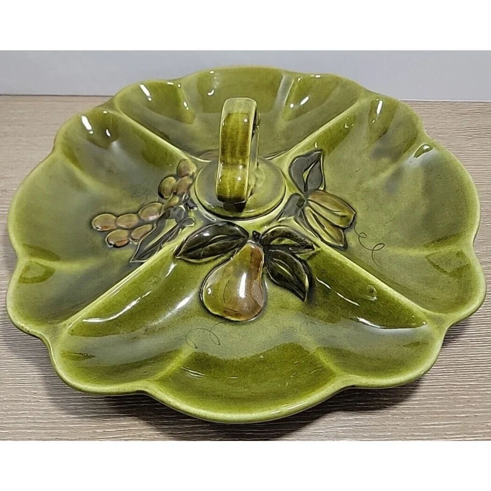 Los Angeles Pottery‎ Tray Mid-Century Divided Tray Pottery Vegetable Dish VTG